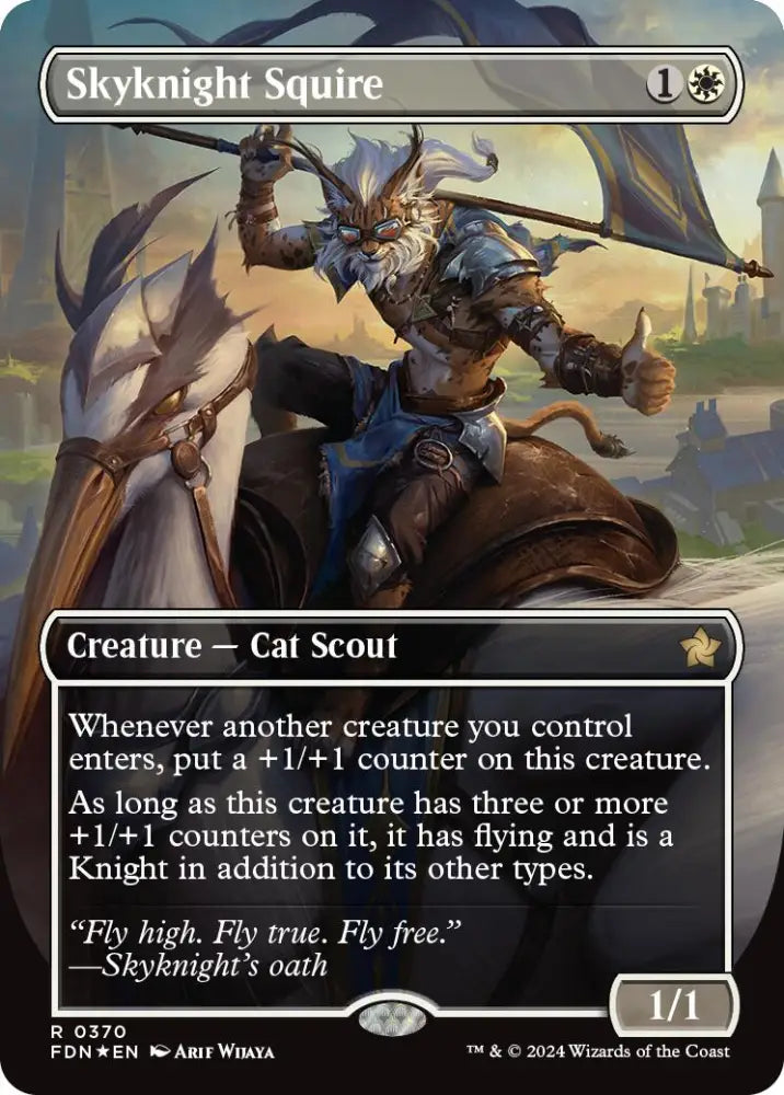 Skyknight Squire (Borderless) (Mana Foil) [Foundations] - MTG Single