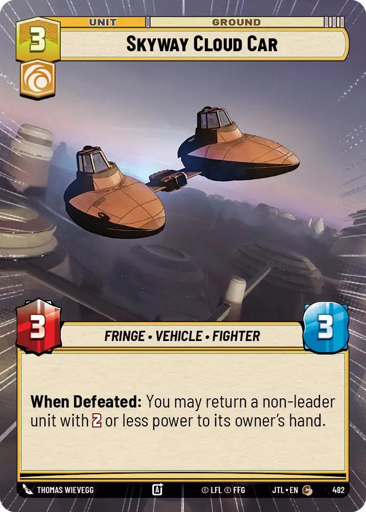 Skyway Cloud Car (Hyperspace) (482) [Jump to Lightspeed] - Star Wars: Unlimited Single