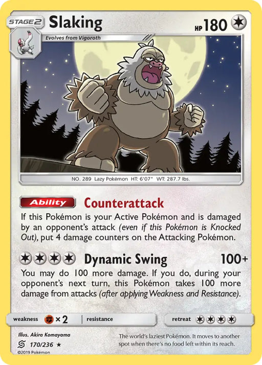 Slaking (170/236) [Sun & Moon: Unified Minds] - Pokemon Single