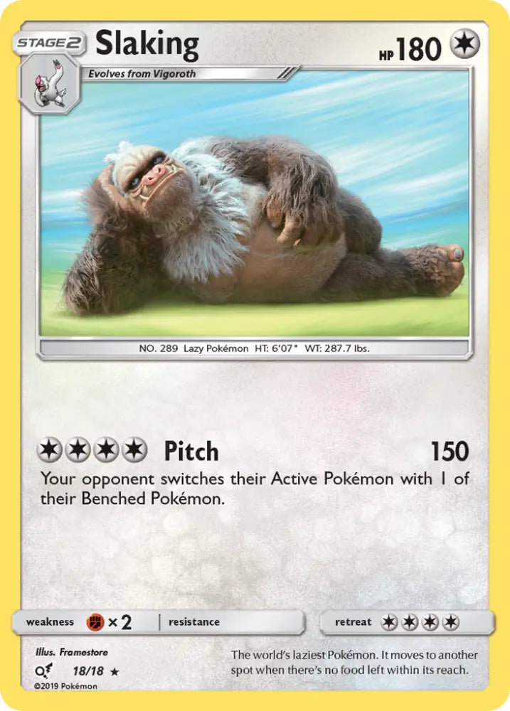 Slaking (18/18) [Sun & Moon: Detective Pikachu] - Pokemon Single