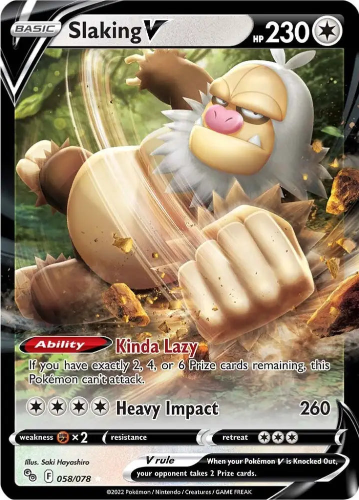 Slaking V (058/078) [Pokémon GO] - Pokemon Single