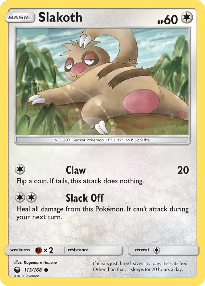 Slakoth (113/168) [Sun & Moon: Celestial Storm] - Pokemon Single
