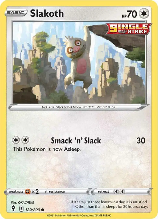 Slakoth (129/203) [Sword & Shield: Evolving Skies] - Pokemon Single