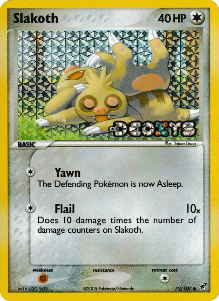Slakoth (73/107) (Stamped) [EX: Deoxys] - Pokemon Single