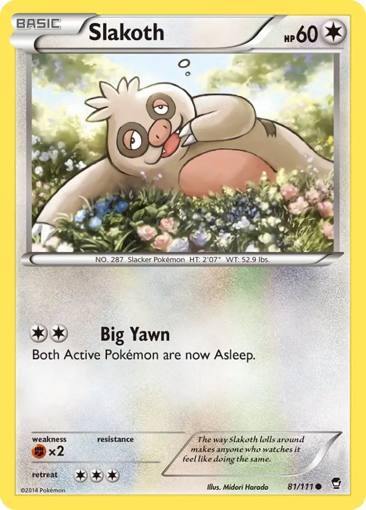 Slakoth (81/111) [XY: Furious Fists] - Pokemon Single