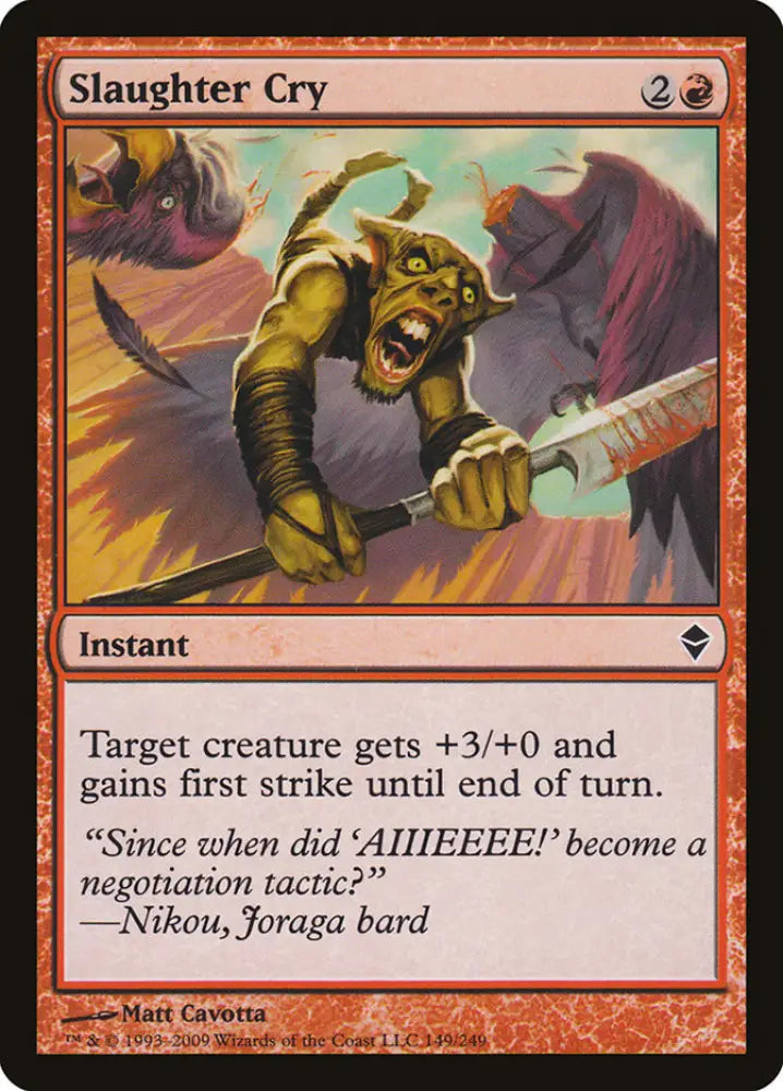 Slaughter Cry [Zendikar] - MTG Single