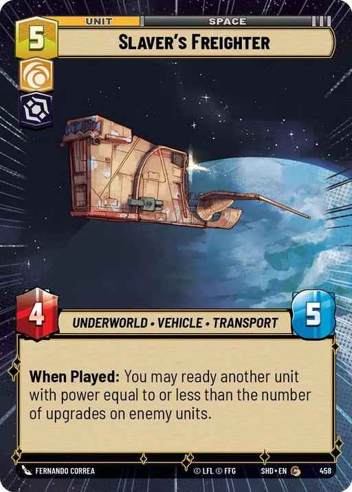Slaver’s Freighter (Hyperspace) (458) [Shadows of the Galaxy] - Star Wars: Unlimited Single