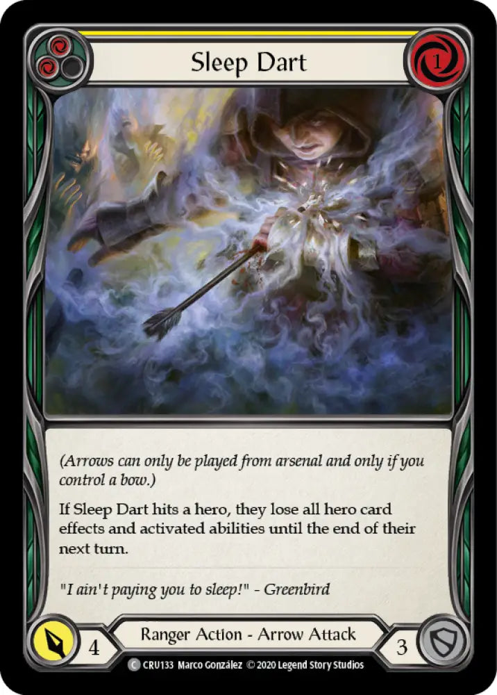 Sleep Dart (Yellow) [Crucible of War 1st Edition] 1st Edition Rainbow Foil - Flesh And Blood Single