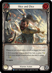 Slice and Dice (Blue) [Everfest] 1st Edition Extended Art Rainbow Foil - Flesh And Blood Single