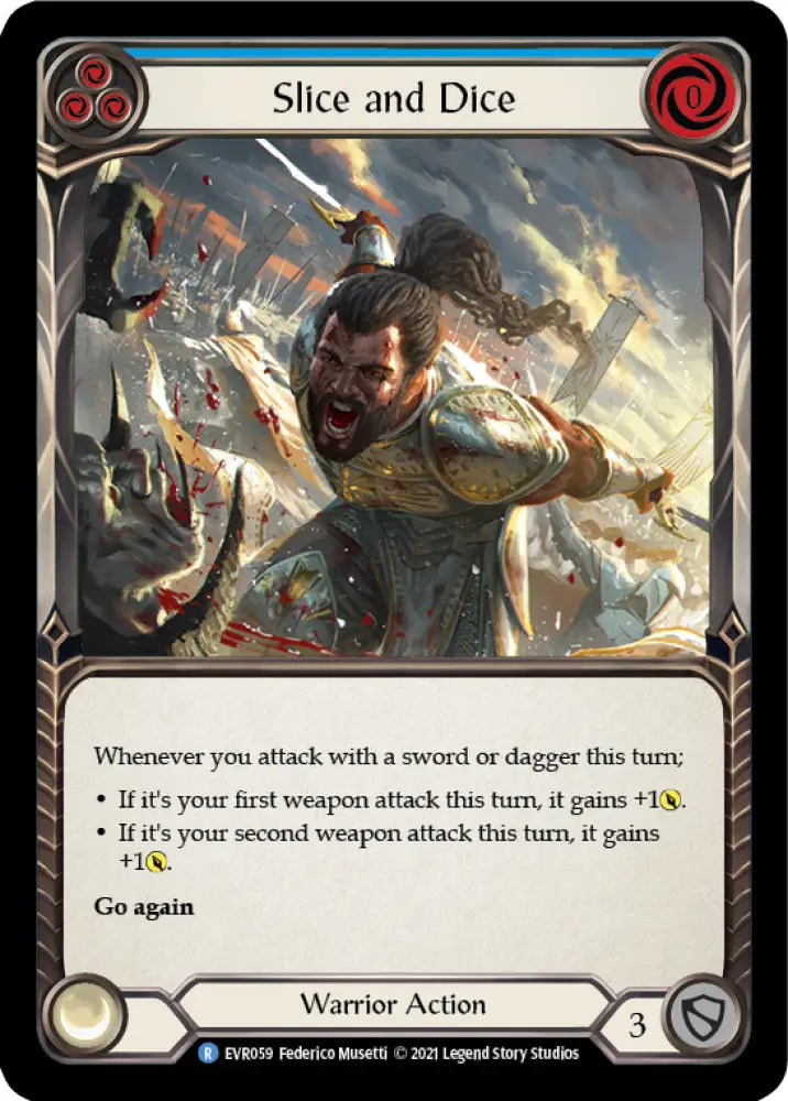 Slice and Dice (Blue) [Everfest] 1st Edition Rainbow Foil - Flesh And Blood Single