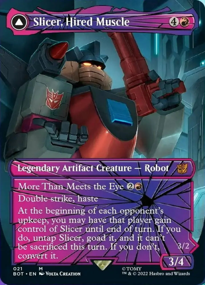Slicer Hired Muscle // Slicer High-Speed Antagonist (Shattered Glass) [Transformers] - MTG Single