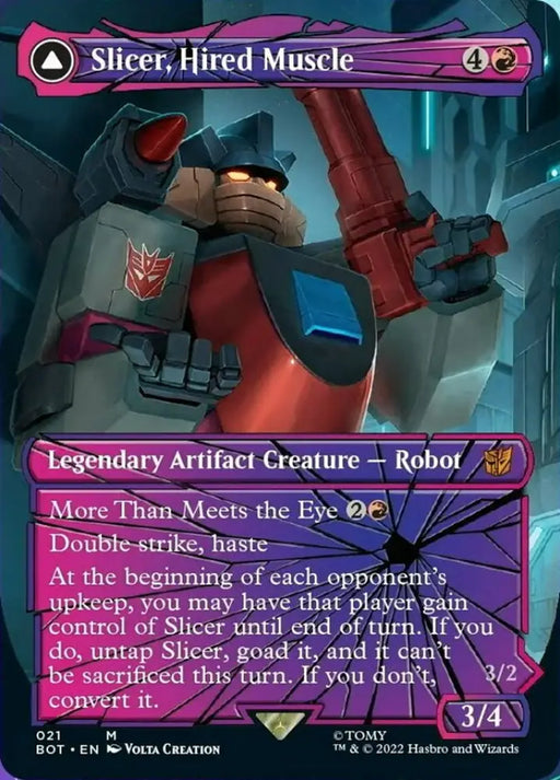 Slicer Hired Muscle // Slicer High-Speed Antagonist (Shattered Glass) [Transformers] - MTG Single