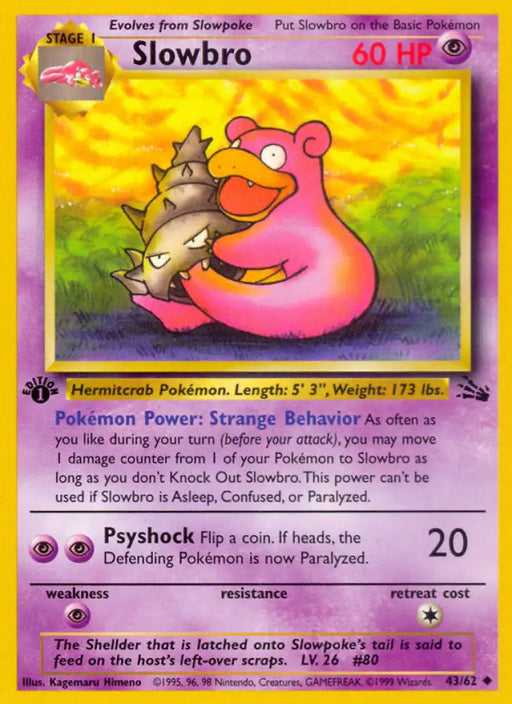 Slowbro (43/62) [Fossil 1st Edition] - Pokemon Single