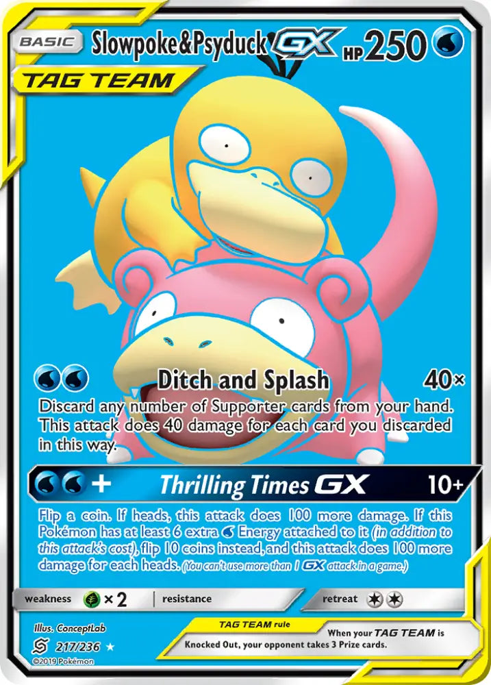 Slowpoke & Psyduck GX (217/236) [Sun & Moon: Unified Minds] - Pokemon Single
