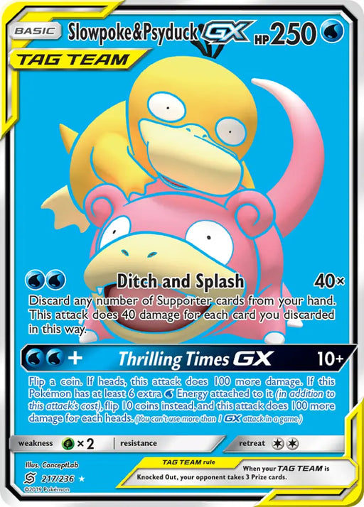 Slowpoke & Psyduck GX (217/236) [Sun & Moon: Unified Minds] - Pokemon Single