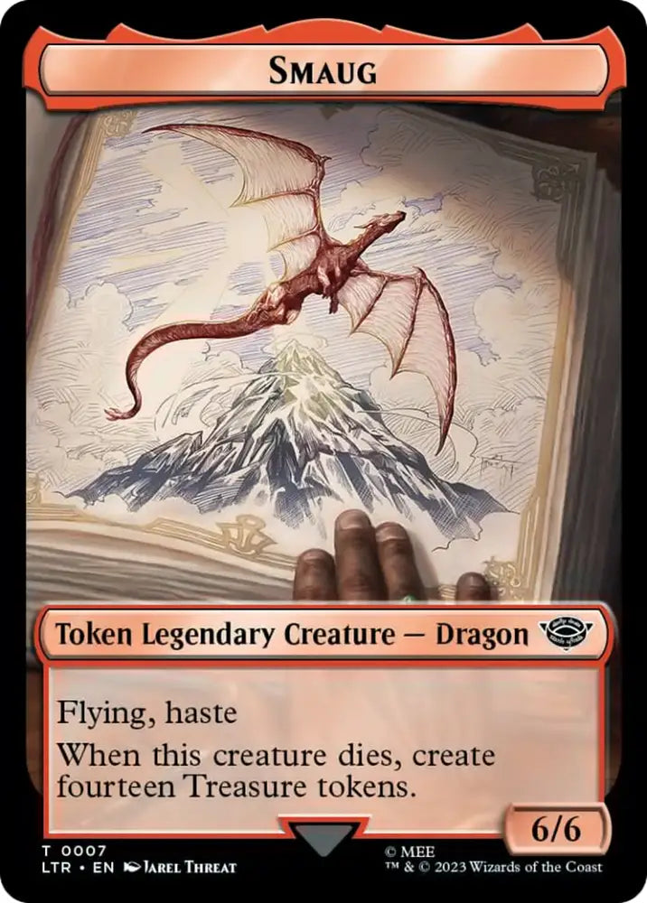 Smaug // Food (0022) Double-Sided Token (Surge Foil) [The Lord of the Rings: Tales of Middle-Earth Tokens] - MTG Single
