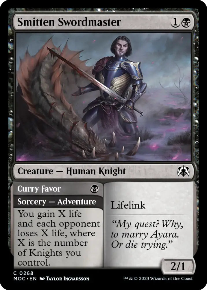 Smitten Swordmaster // Curry Favor [March of the Machine Commander] - MTG Single