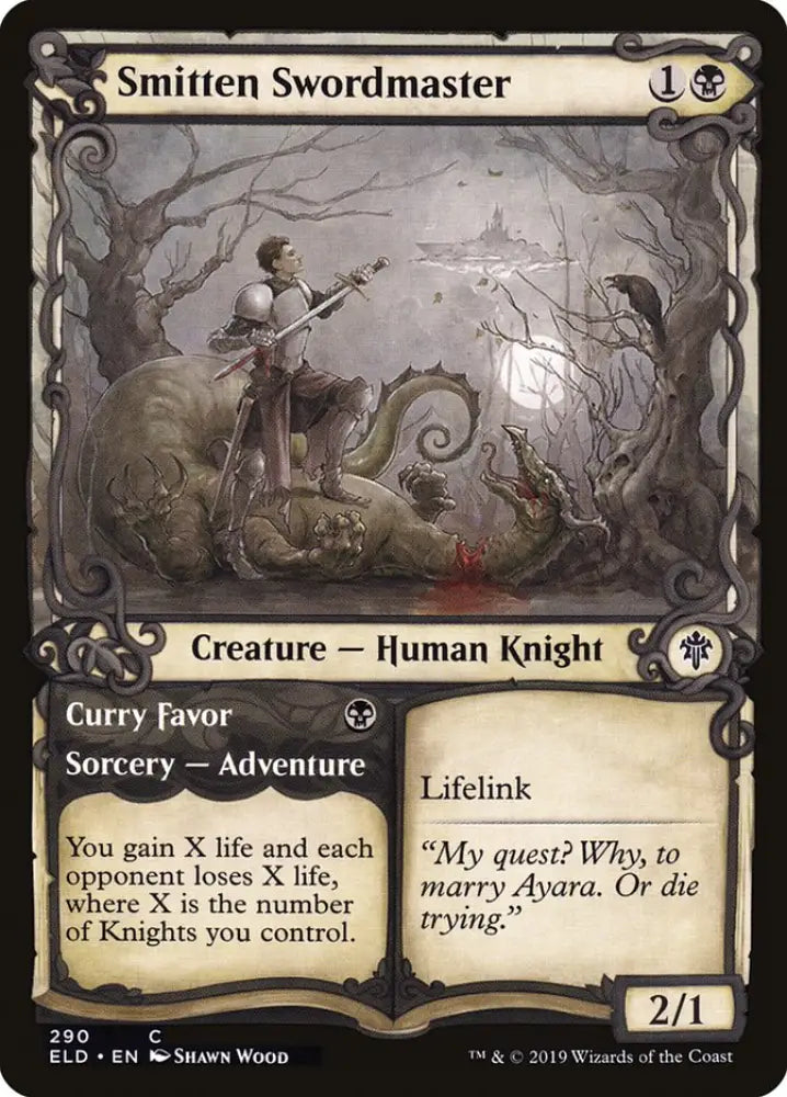 Smitten Swordmaster // Curry Favor (Showcase) [Throne of Eldraine] - MTG Single