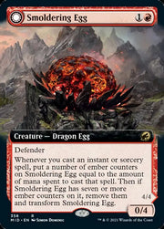 Smoldering Egg // Ashmouth Dragon (Extended Art) [Innistrad: Midnight Hunt] - MTG Single