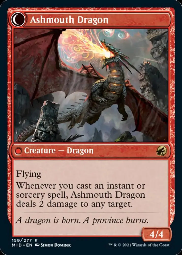 Smoldering Egg // Ashmouth Dragon [Innistrad: Midnight Hunt] - MTG Single