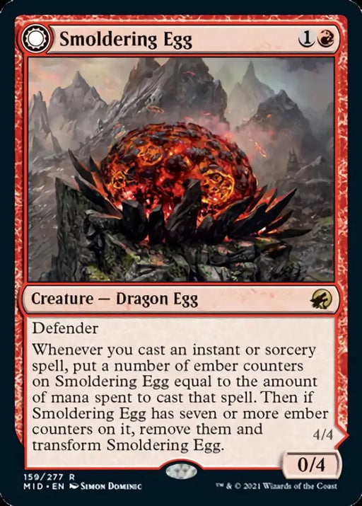 Smoldering Egg // Ashmouth Dragon [Innistrad: Midnight Hunt] - MTG Single