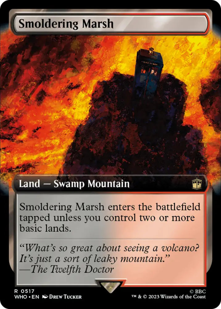 Smoldering Marsh (Extended Art) [Doctor Who] - MTG Single