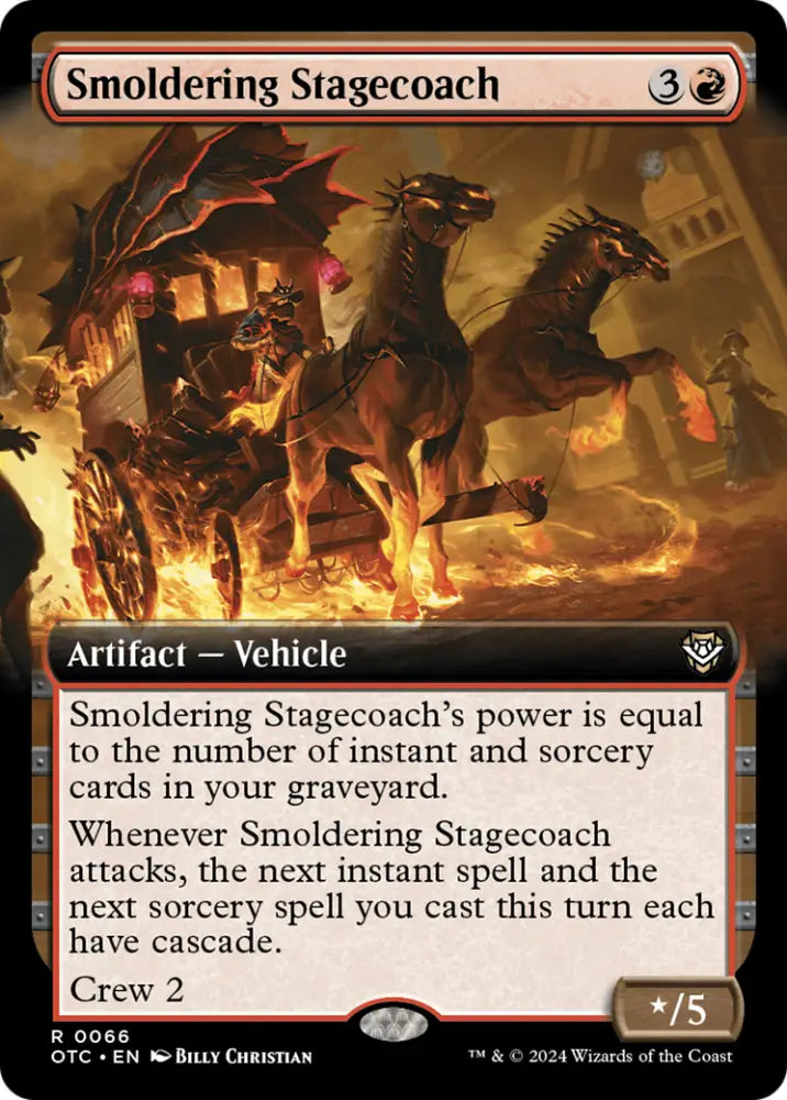Smoldering Stagecoach (Extended Art) [Outlaws of Thunder Junction Commander] - MTG Single