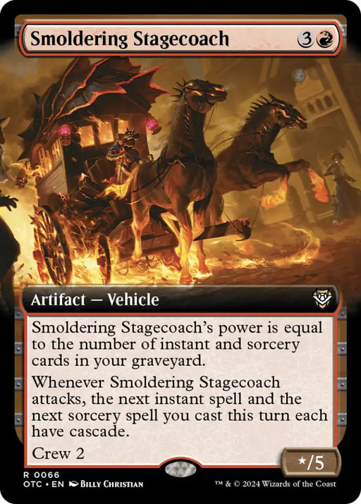 Smoldering Stagecoach (Extended Art) [Outlaws of Thunder Junction Commander] - MTG Single