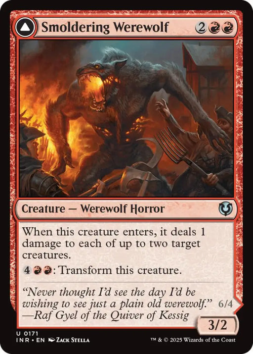 Smoldering Werewolf // Erupting Dreadwolf [Innistrad Remastered] - MTG Single