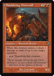 Smoldering Werewolf // Erupting Dreadwolf (Retro Frame) [Innistrad Remastered] - MTG Single