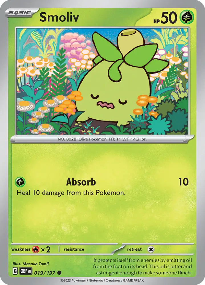 Smoliv (019/197) [Scarlet & Violet: Obsidian Flames] - Pokemon Single