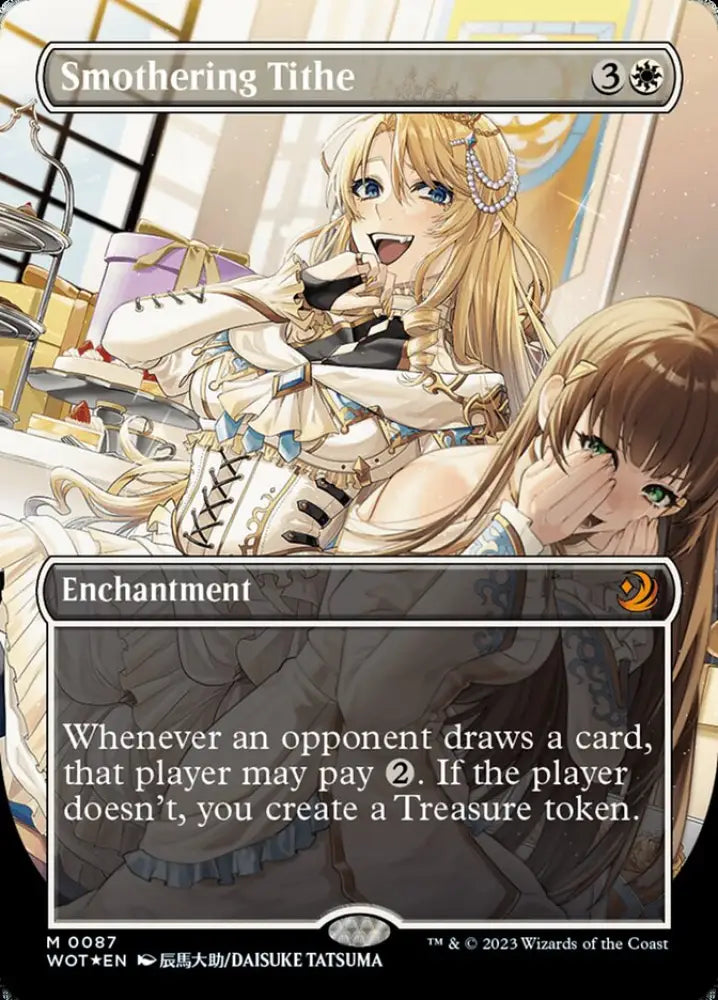 Smothering Tithe (Anime Borderless) (Confetti Foil) [Wilds of Eldraine: Enchanting Tales] - MTG Single