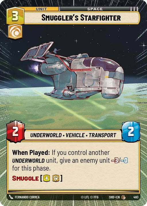 Smuggler’s Starfighter (Hyperspace) (483) [Shadows of the Galaxy] - Star Wars: Unlimited Single