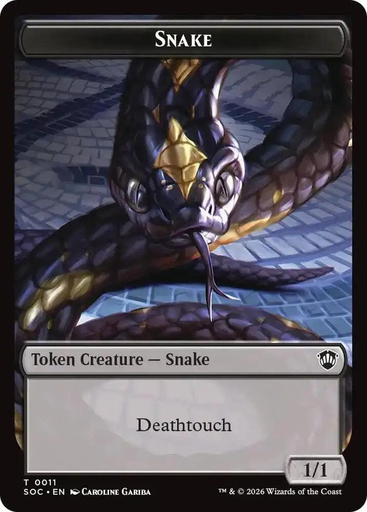 Snake // Zombie Double-Sided Token (11 // 12) [Secrets of Strixhaven Commander]