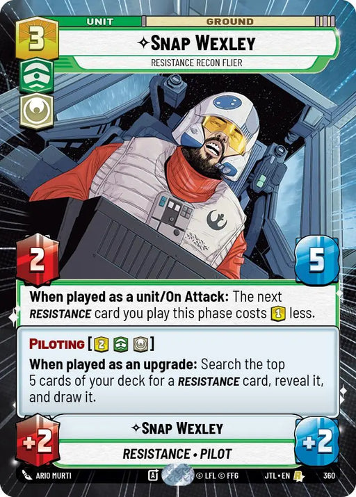 Snap Wexley - Resistance Recon Flier (Hyperspace) (360) [Jump to Lightspeed] - Star Wars: Unlimited Single