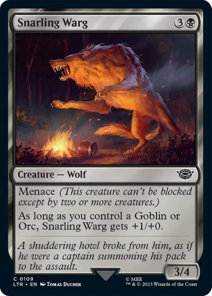 Snarling Warg [The Lord of the Rings: Tales of Middle-Earth] - MTG Single