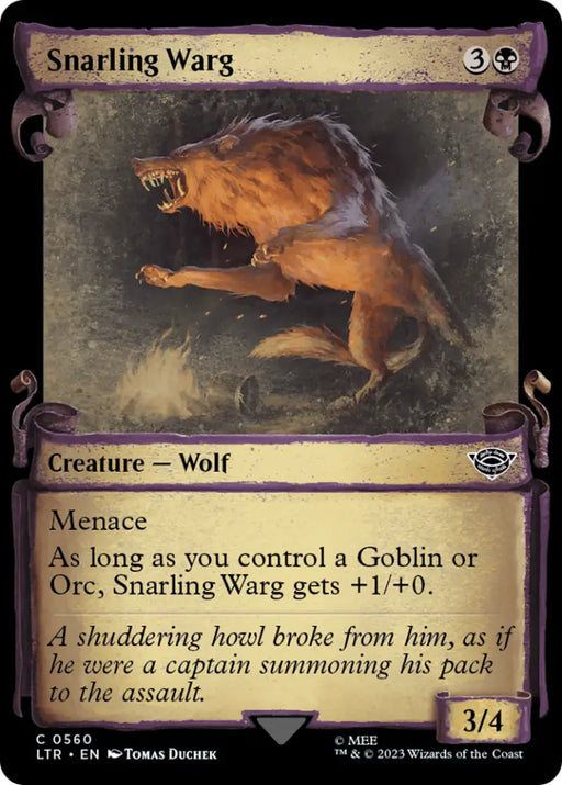 Snarling Warg [The Lord of the Rings: Tales of Middle-Earth Showcase Scrolls] - MTG Single