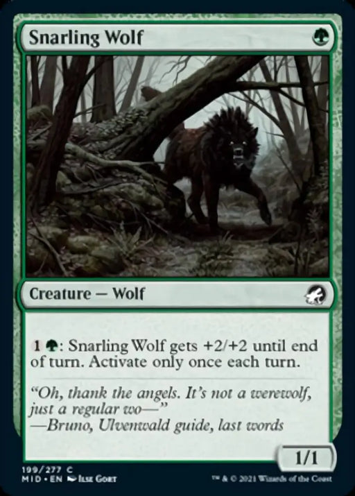 Snarling Wolf [Innistrad: Midnight Hunt] - MTG Single