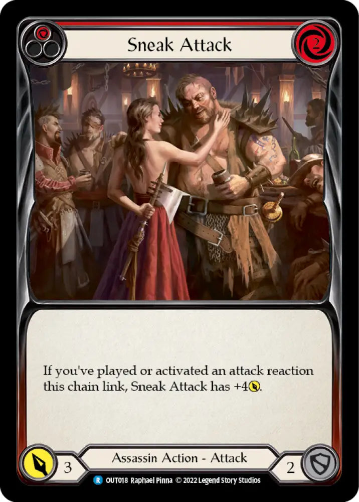 Sneak Attack (Red) [Outsiders] Rainbow Foil - Flesh And Blood Single