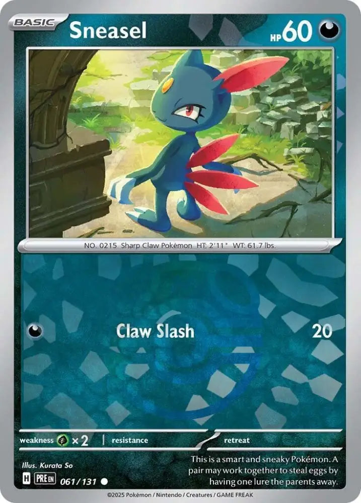 Sneasel (061/131) (Master Ball Pattern) [Scarlet & Violet: Prismatic Evolutions] - Pokemon Single