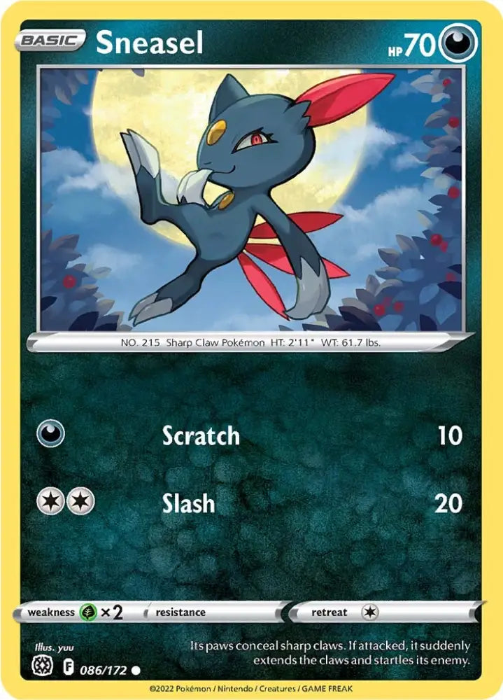 Sneasel (086/172) [Sword & Shield: Brilliant Stars] - Pokemon Single