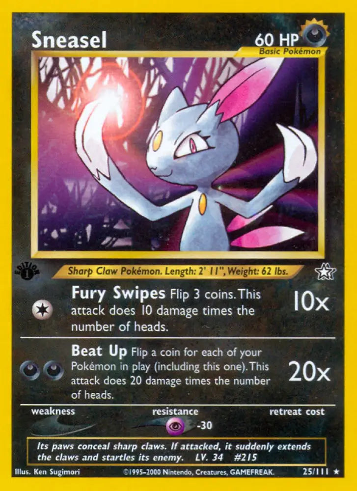 Sneasel (25/111) [Neo Genesis 1st Edition] - Pokemon Single