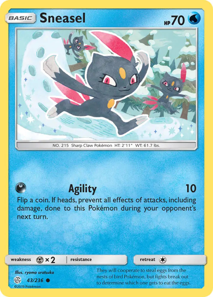 Sneasel (43/236) [Sun & Moon: Cosmic Eclipse] - Pokemon Single