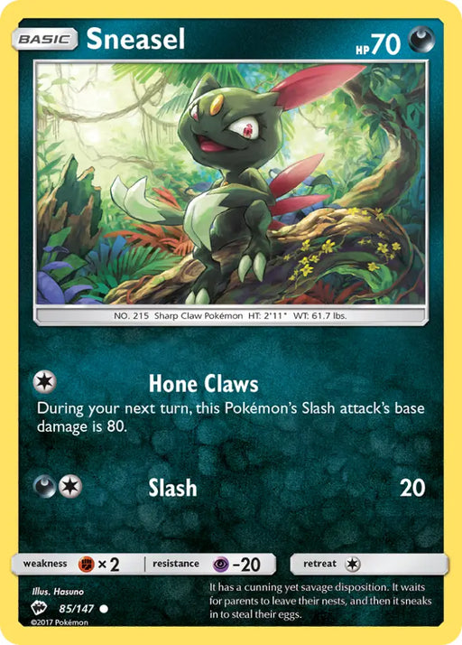 Sneasel (85/147) [Sun & Moon: Burning Shadows] - Pokemon Single