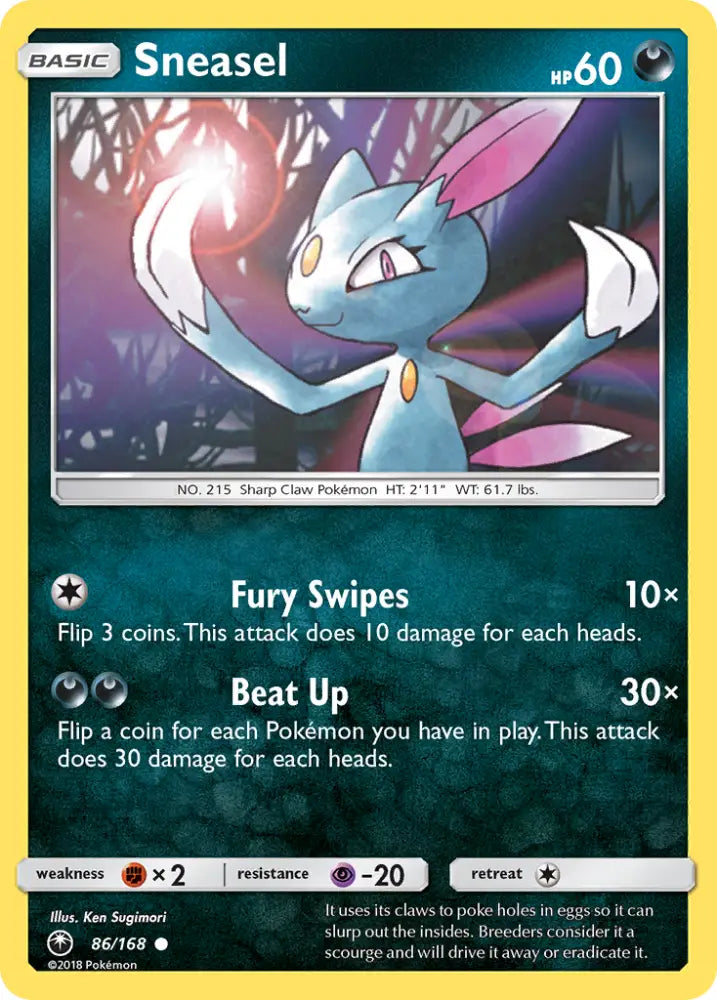 Sneasel (86/168) [Sun & Moon: Celestial Storm] - Pokemon Single