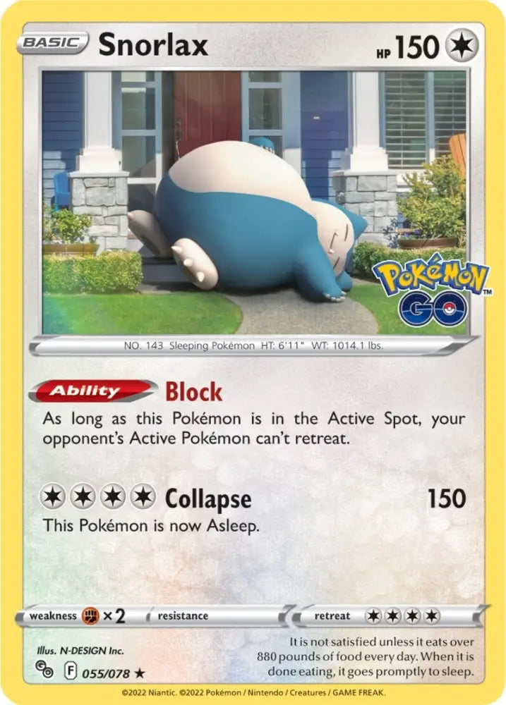 Snorlax (055/078) [Pokémon GO] - Pokemon Single