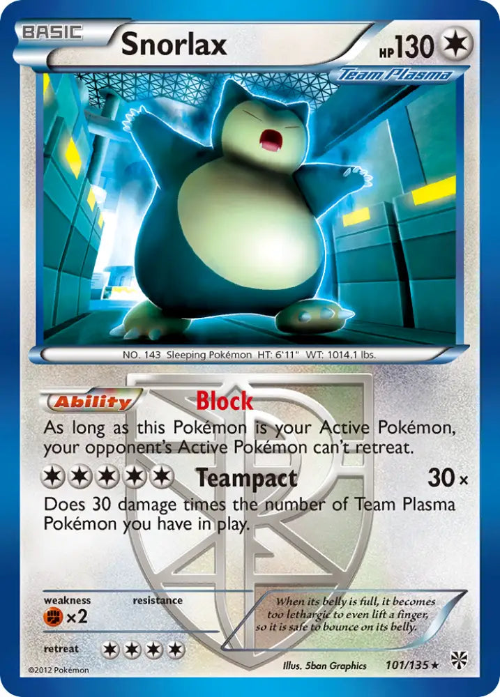 Snorlax (101/135) [Black & White: Plasma Storm] - Pokemon Single