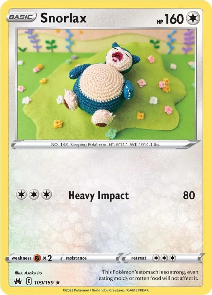 Snorlax (109/159) [Sword & Shield: Crown Zenith] - Pokemon Single