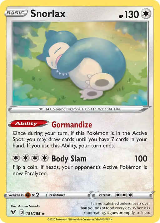 Snorlax (131/185) [Sword & Shield: Vivid Voltage] - Pokemon Single