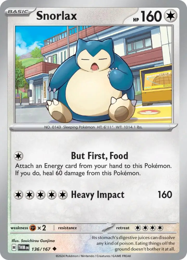 Snorlax (136/167) [Scarlet & Violet: Twilight Masquerade] - Pokemon Single